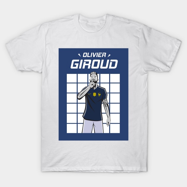 Giroud FRA 22 Football Celebration T-Shirt by LanaIllust